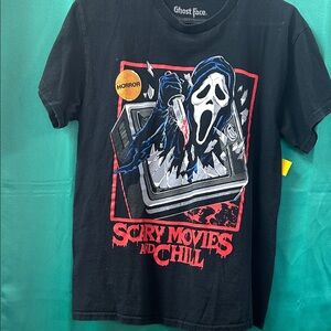 Ghost Face Black T-Shirt with Graphic Print medium